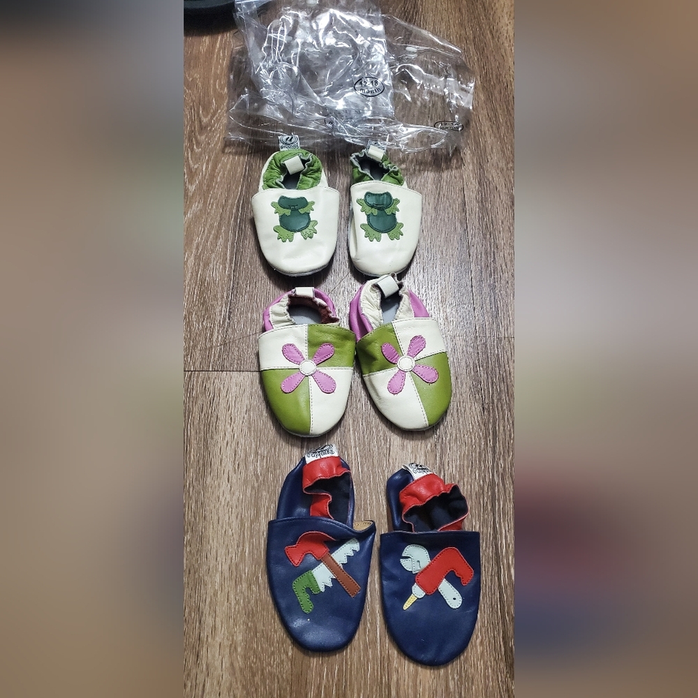 New without tags Bambino Real Leather Baby Shoes 12-18 Months